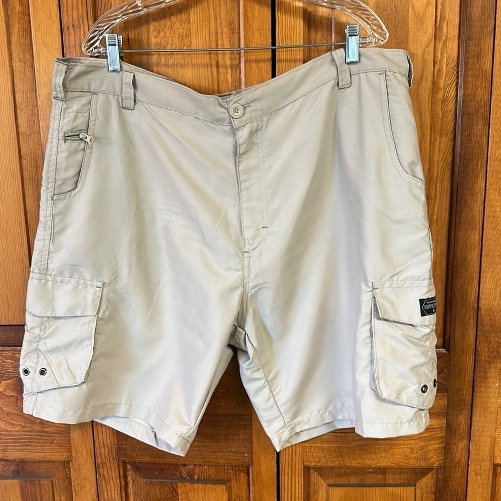 Burnside Explorer Utility Cargo “Stone” Polyester Shorts Size 40